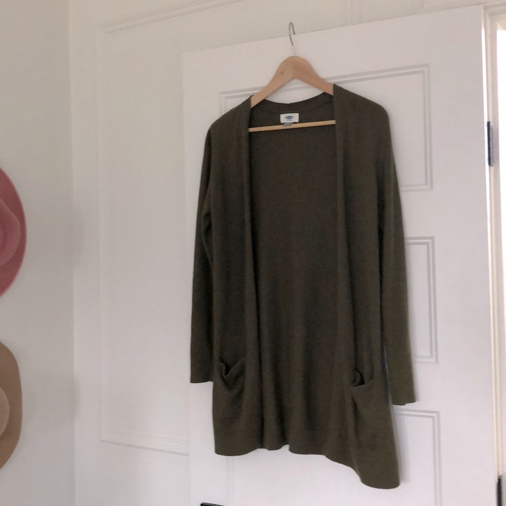 Olive green cardigan